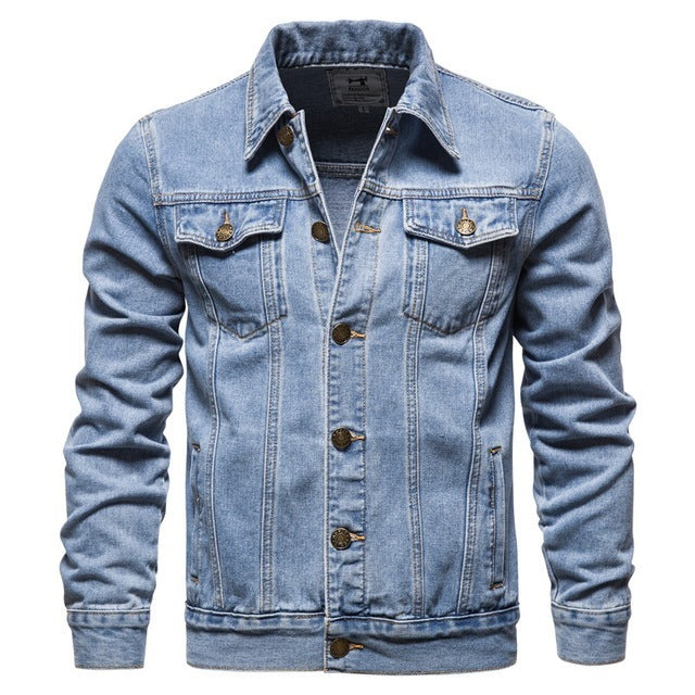 Milo | Men’s Casual Denim Jacket – Blue Lapel Jean Outerwear