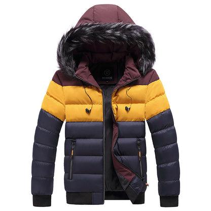 Remy | Men’s Hooded Spliced Puffer Jacket – Winter Casual Coat