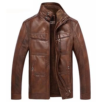 Xion | Men’s Hooded Faux Leather Jacket – Casual Winter Biker Coat