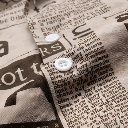 Evan | Vintage Hawaiian Shirt Newspaper Print