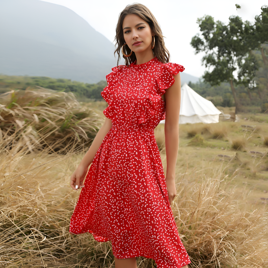 Piper | Women’s Summer Chiffon Polka Dot Maxi Dress
