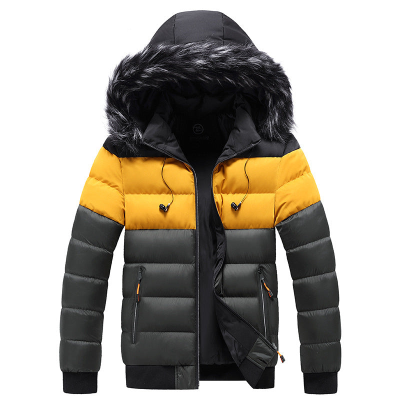 Remy | Men’s Hooded Spliced Puffer Jacket – Winter Casual Coat