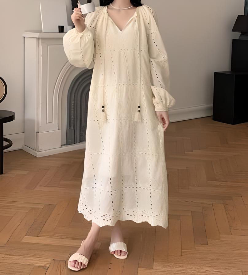 Nyla | Women’s Retro Ethnic Embroidered Maxi Dress