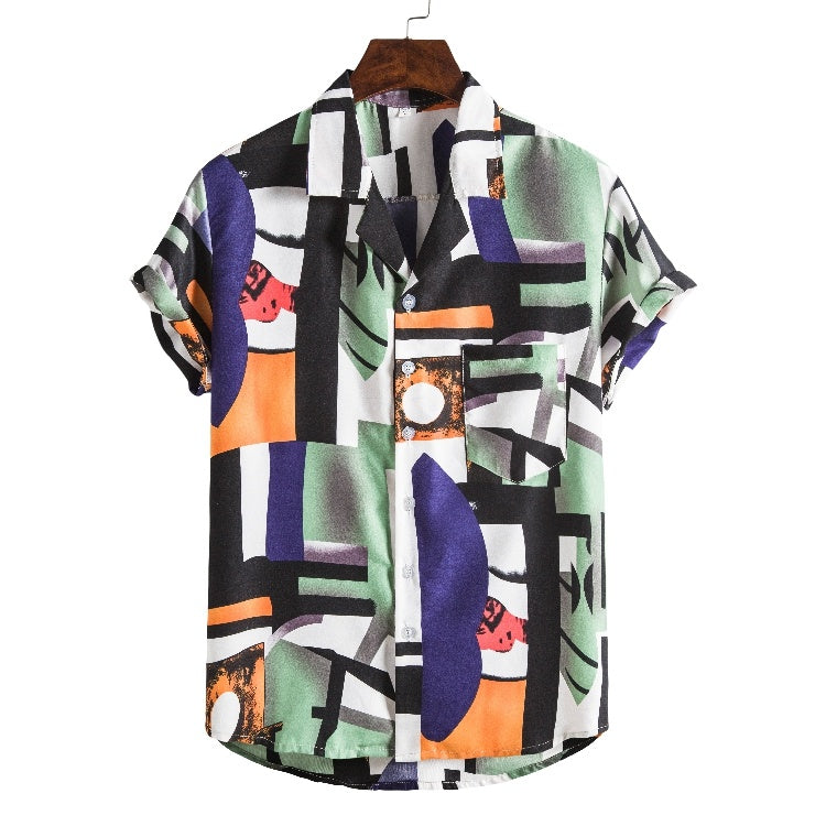 Weston | Short Sleeve Printed Beach Shirt