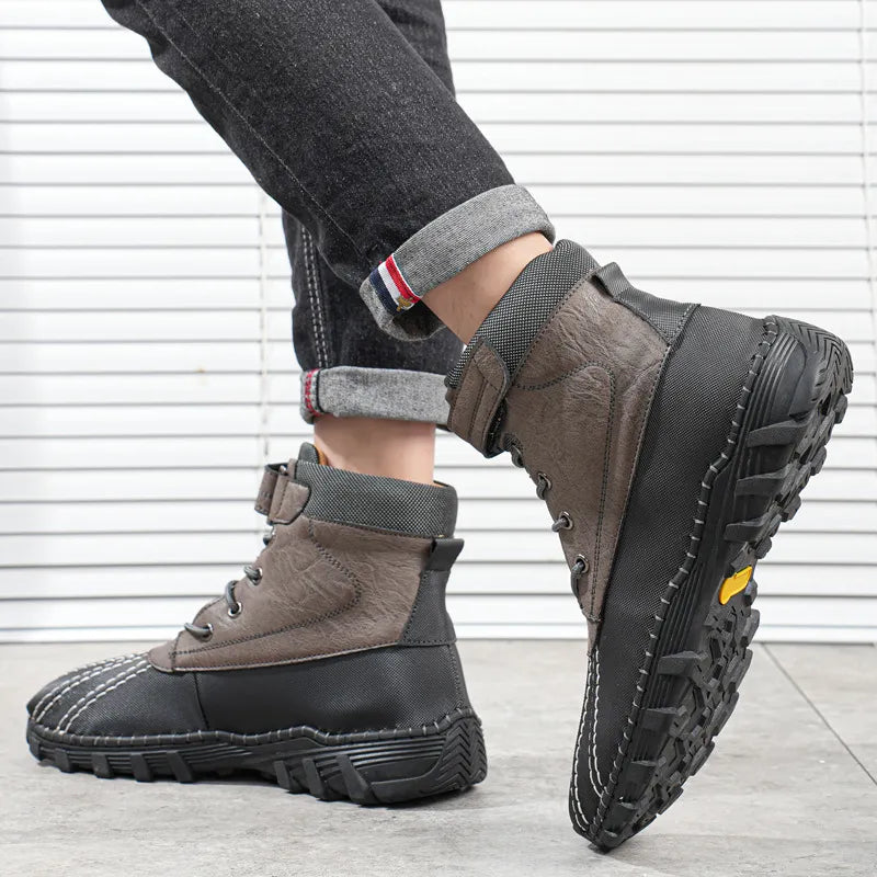 Arlo | Men’s Lace-Up Snow Boots – Waterproof Fleece Winter Work Shoes