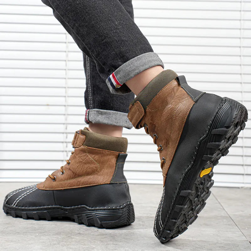 Arlo | Men’s Lace-Up Snow Boots – Waterproof Fleece Winter Work Shoes