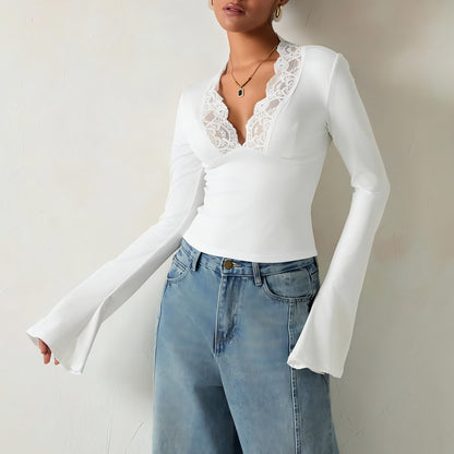 Persephone | Lace V-Neck Top
