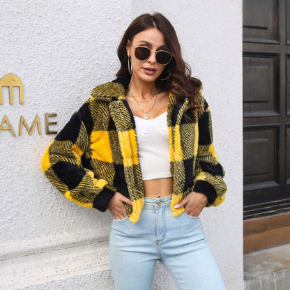 Jayla | Velvet Plaid Jacket