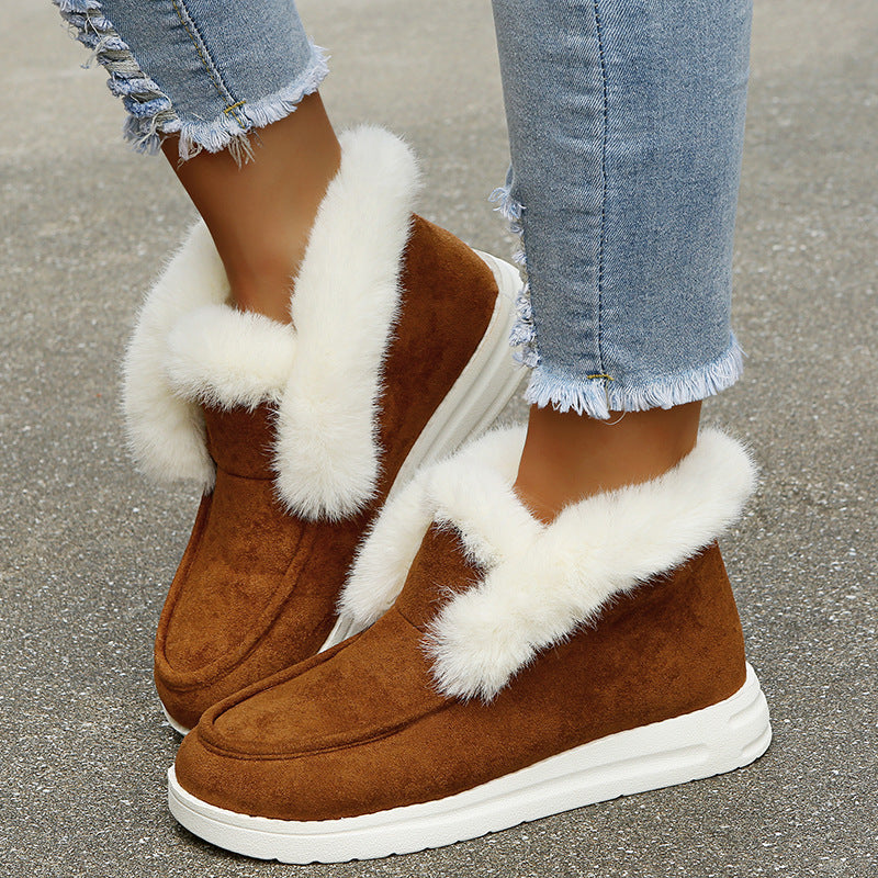 Violette | Women’s Plush Fur Snow Boots – Warm Winter Ankle Shoes