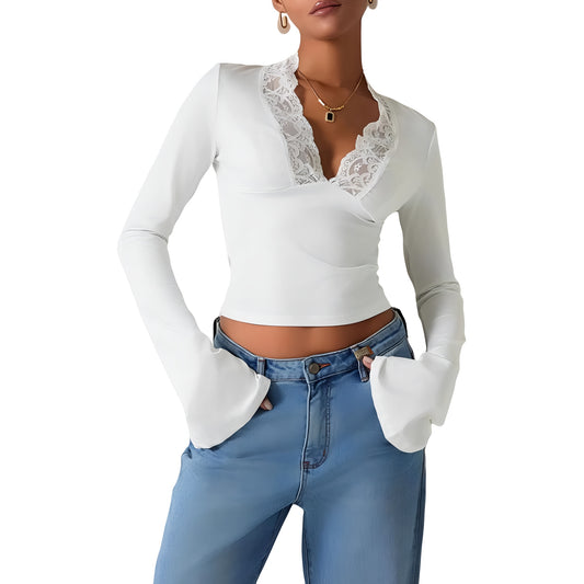 Persephone | Lace V-Neck Top