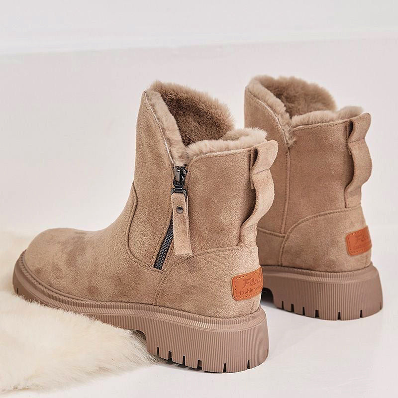 Ume | Women’s Plush Snow Boots – Faux Suede Non-Slip Winter Shoes