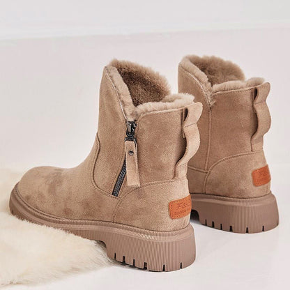 Ume | Women’s Plush Snow Boots – Faux Suede Non-Slip Winter Shoes