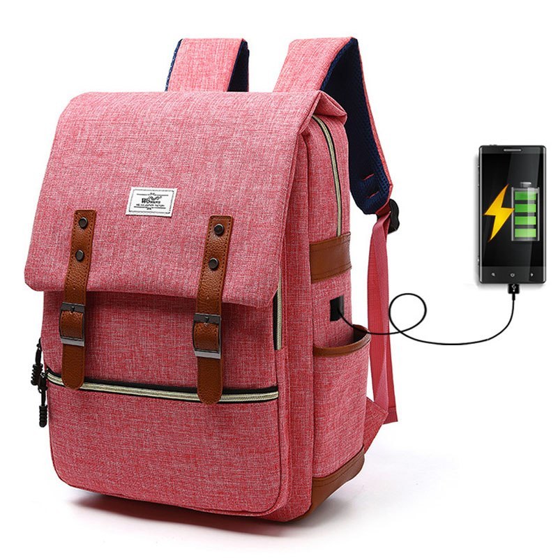 Zion | Vintage USB Charging Laptop Backpack