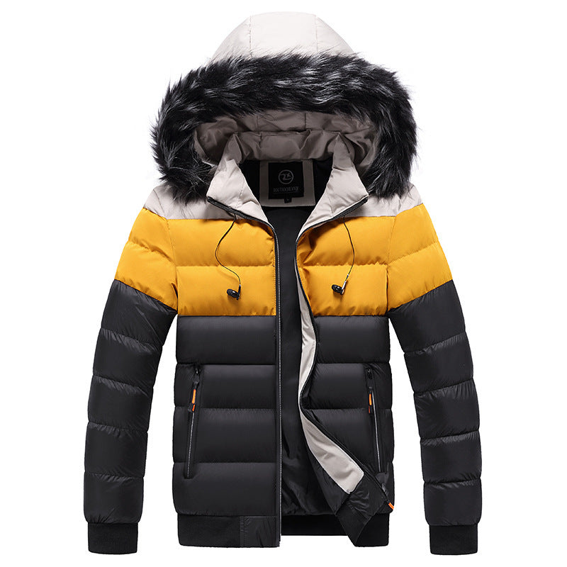 Remy | Men’s Hooded Spliced Puffer Jacket – Winter Casual Coat