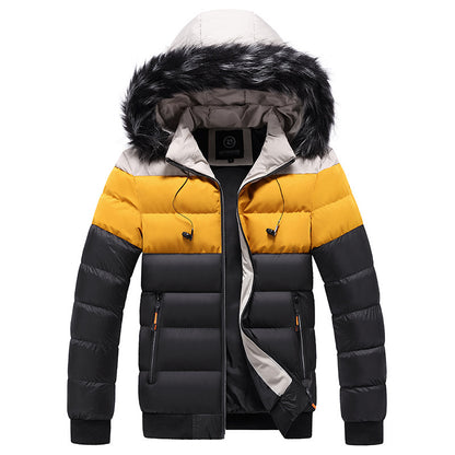 Remy | Men’s Hooded Spliced Puffer Jacket – Winter Casual Coat
