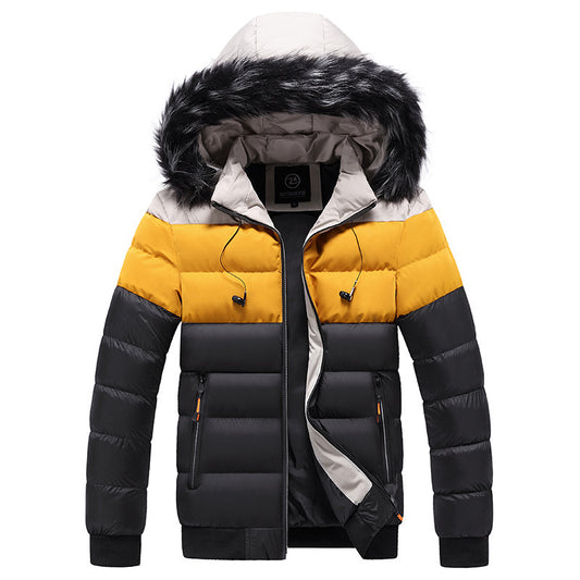 Remy | Men’s Hooded Spliced Puffer Jacket – Winter Casual Coat
