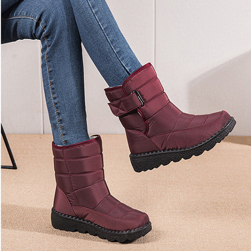 Ocean | Women’s Plush Snow Boots – Waterproof Low Heel Winter Shoes