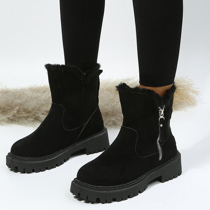 Ume | Women’s Plush Snow Boots – Faux Suede Non-Slip Winter Shoes