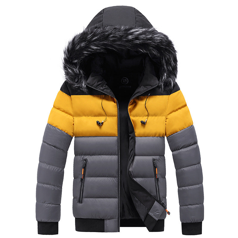 Remy | Men’s Hooded Spliced Puffer Jacket – Winter Casual Coat