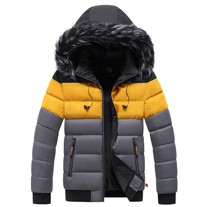 Remy | Men’s Hooded Spliced Puffer Jacket – Winter Casual Coat