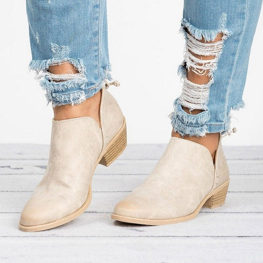 Posy | Women’s Retro High Heel Boots – Slip-On Autumn Ankle Style