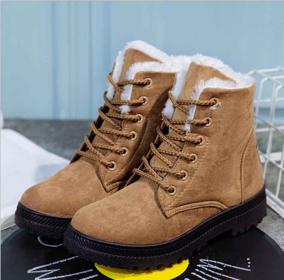 Trixie | Women’s Plush Snow Boots – Flat Vulcanized Winter Shoes