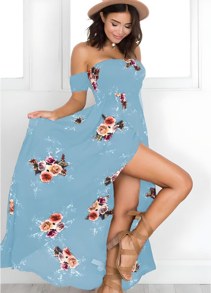 Nadia | Women’s Off-Shoulder Boho Maxi Dress