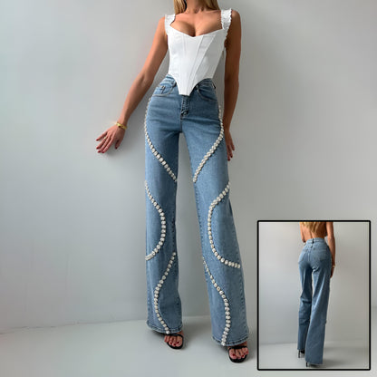 Azalea | Embellished Loose Straight-Leg Jeans
