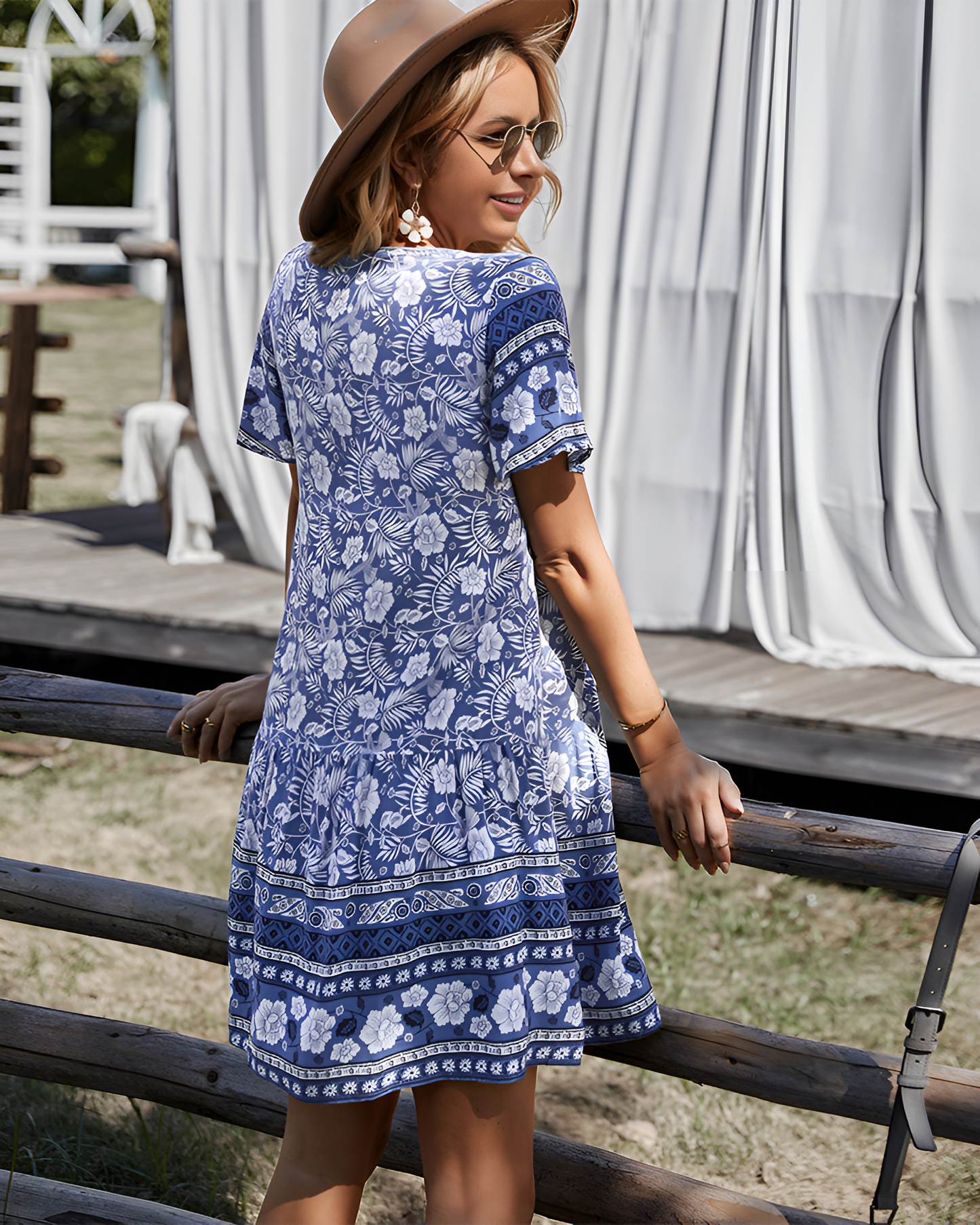 Noemi | Women’s Boho Floral V-Neck Summer Dress