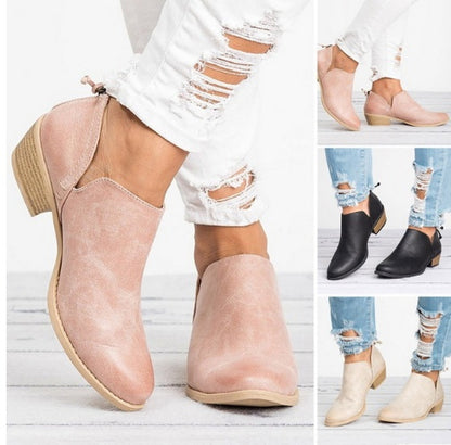 Posy | Women’s Retro High Heel Boots – Slip-On Autumn Ankle Style