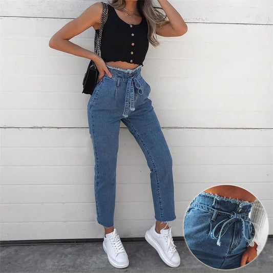Rowan | High-Waisted Washed Denim Jeans