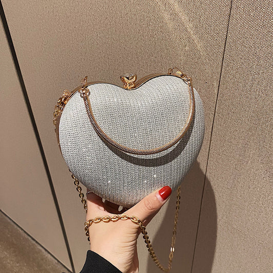 Gemma | Heart-Shaped Chain Crossbody Bag