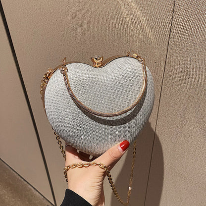 Gemma | Heart-Shaped Chain Crossbody Bag