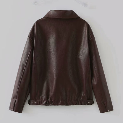Amara | Women’s Faux Leather Zipper Jacket