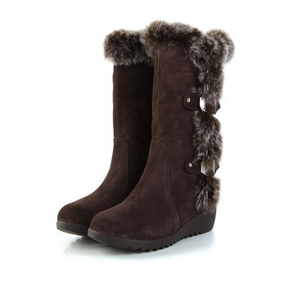 Rumi | Women’s Fur-Lined Mid-Calf Boots – Warm Slip-On Winter Flats