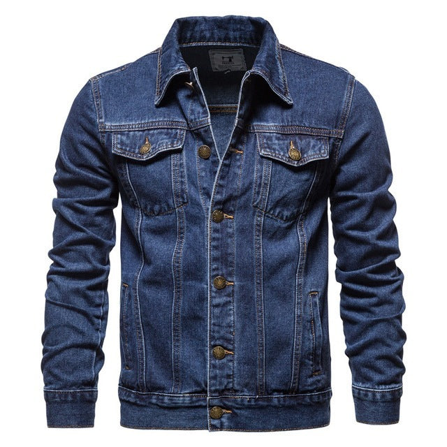 Milo | Men’s Casual Denim Jacket – Blue Lapel Jean Outerwear
