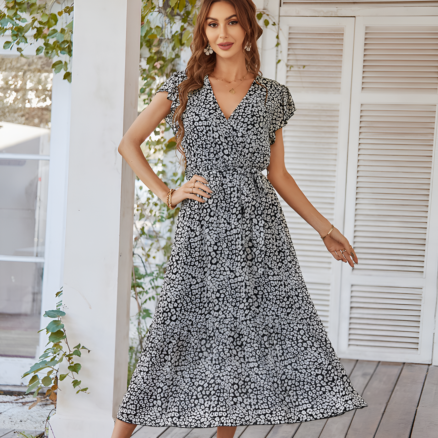 Naya | Women’s Floral Ruffle Wrap Maxi Dress