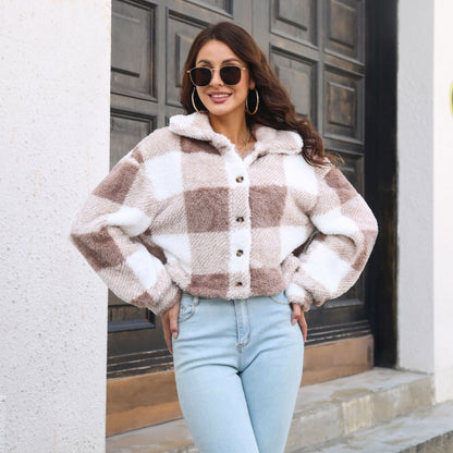 Jayla | Velvet Plaid Jacket
