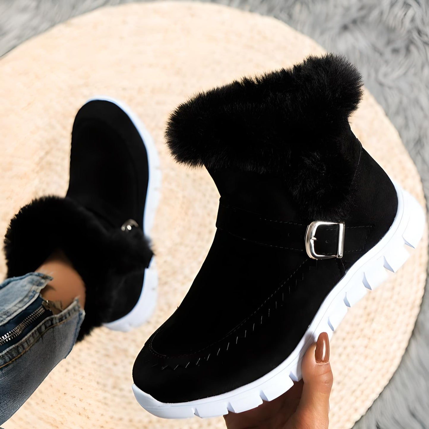 Faith | Winter Plush Ankle Boots