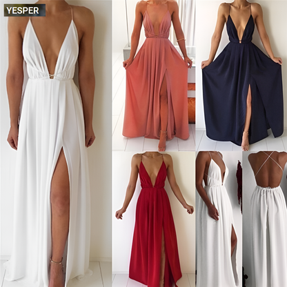 Orla | Women’s Sleeveless Backless Boho Maxi Dress
