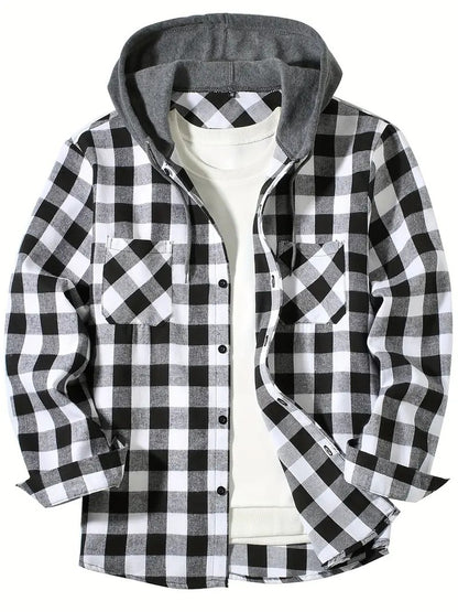 Caleb | Plaid Hooded Shirt
