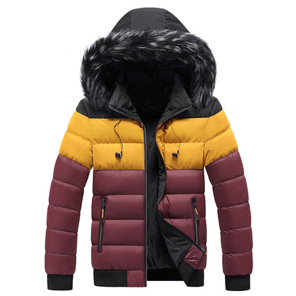 Remy | Men’s Hooded Spliced Puffer Jacket – Winter Casual Coat