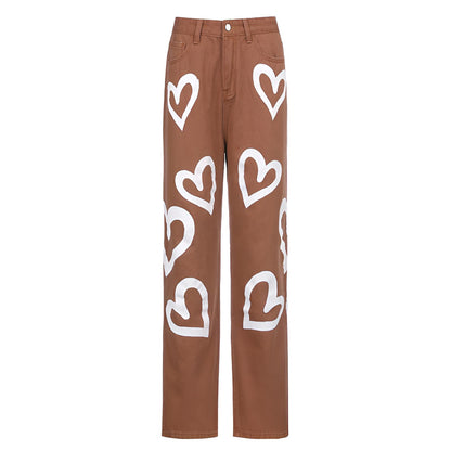 Carmel | Love Graffiti High-Waist Slim Jeans