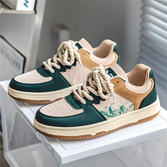 Leo | Men’s Lace-Up Casual Sneakers – Fashion Low-Top Streetwear Shoes