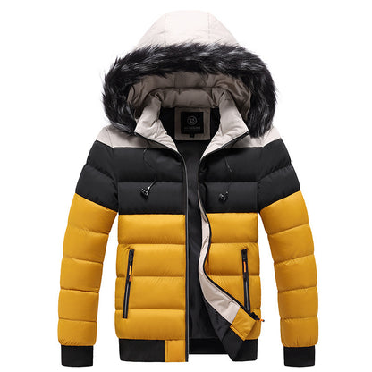Remy | Men’s Hooded Spliced Puffer Jacket – Winter Casual Coat