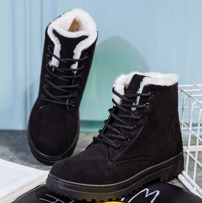 Trixie | Women’s Plush Snow Boots – Flat Vulcanized Winter Shoes