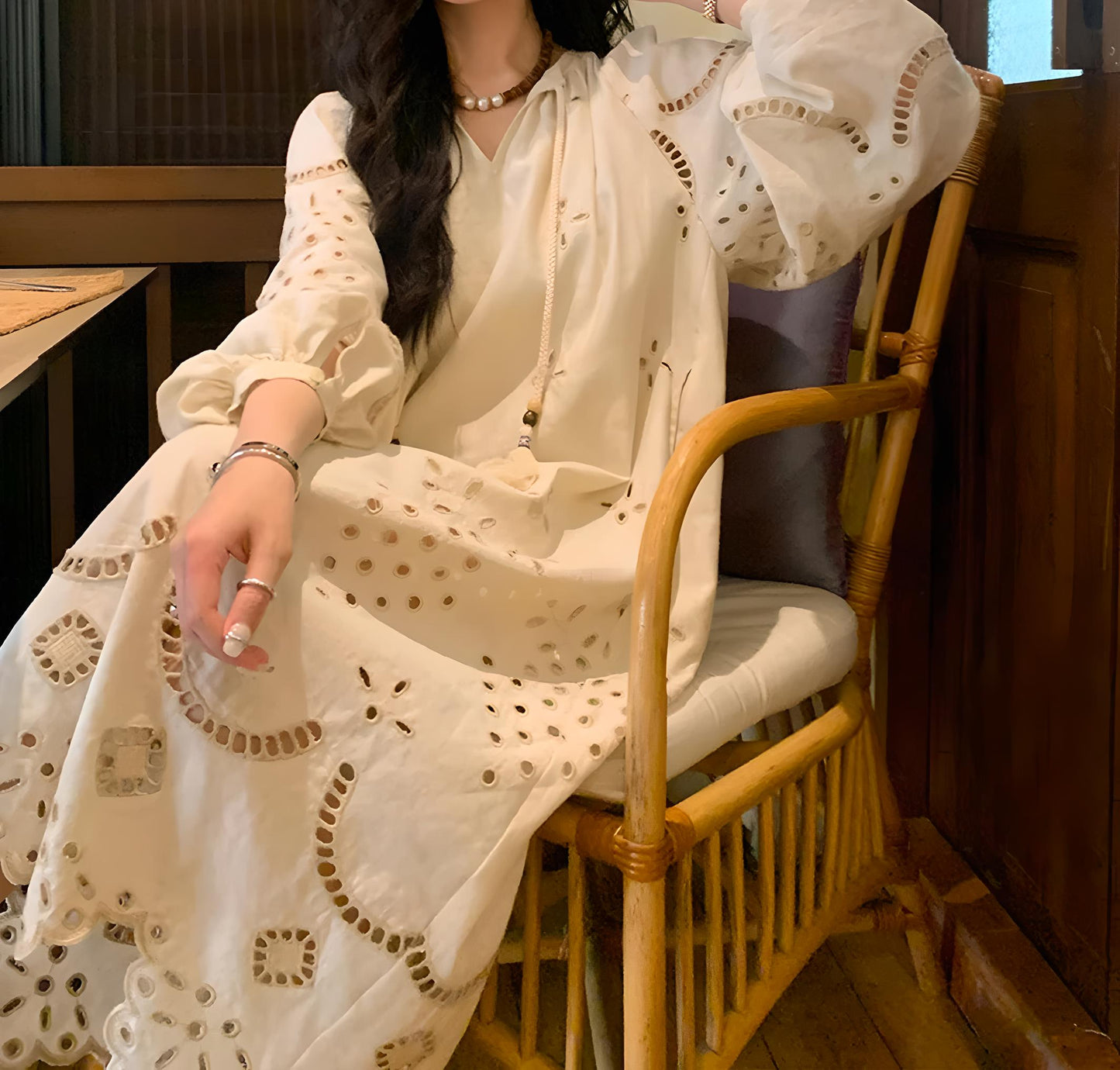Nyla | Women’s Retro Ethnic Embroidered Maxi Dress