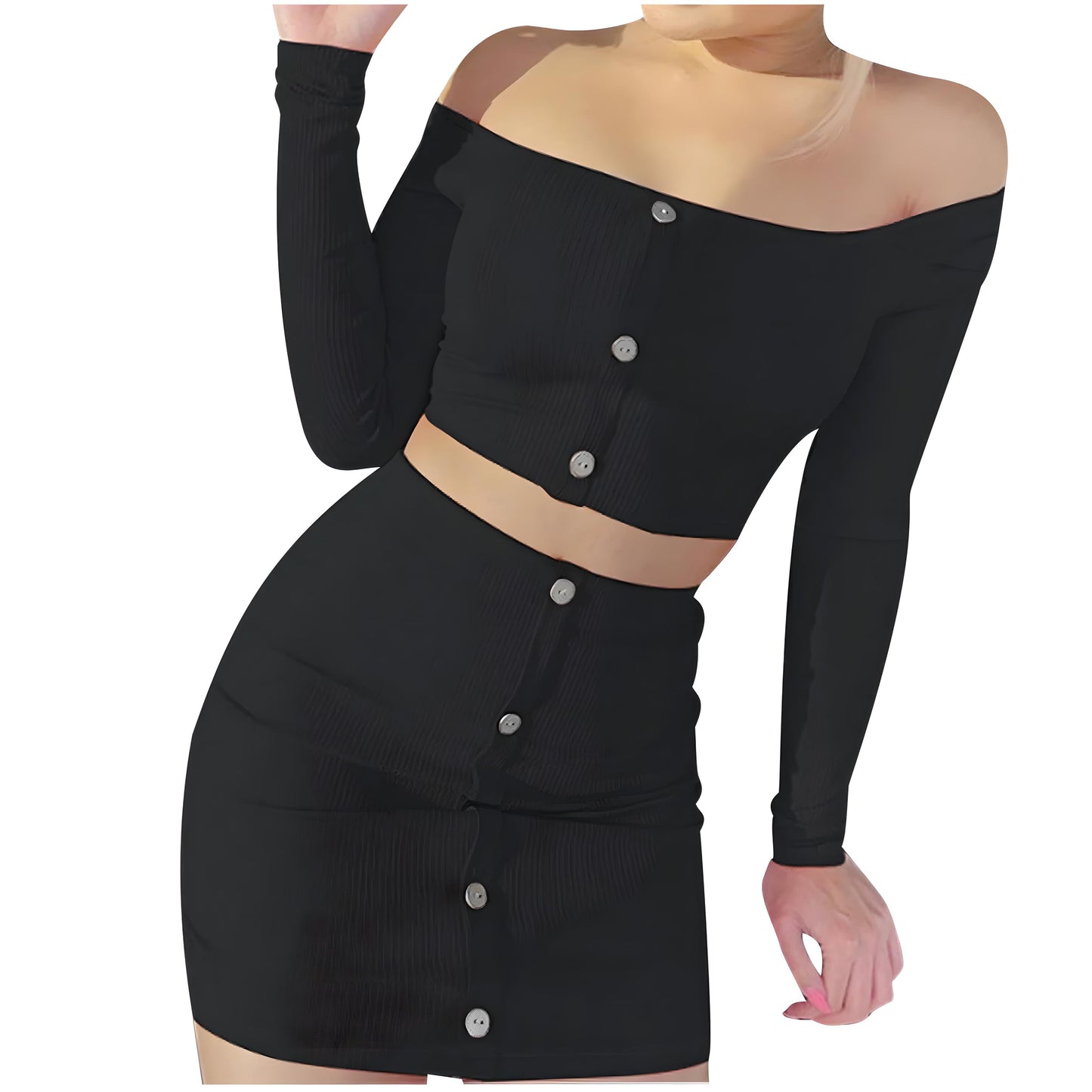 Marisol | Women’s Off-Shoulder Striped 2-Piece Set