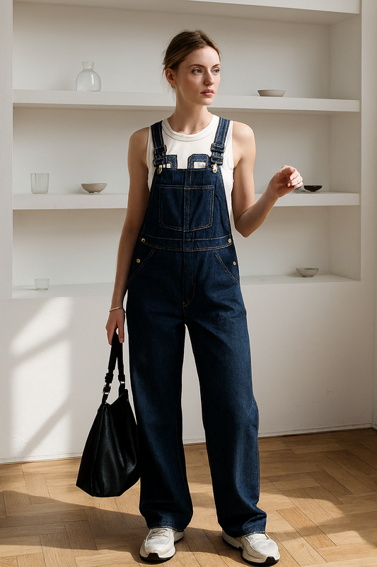 Madeline | Wide-Leg Suspender Jeans