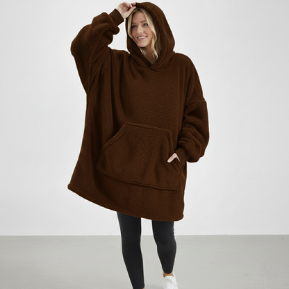 Xenia | Unisex Oversized Fleece Hoodie – Cozy Double-Sided Blanket